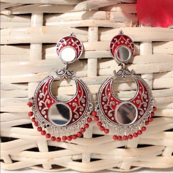 Boho Style Multicolor Tibetan Silver Earrings - Picture 2 of 8